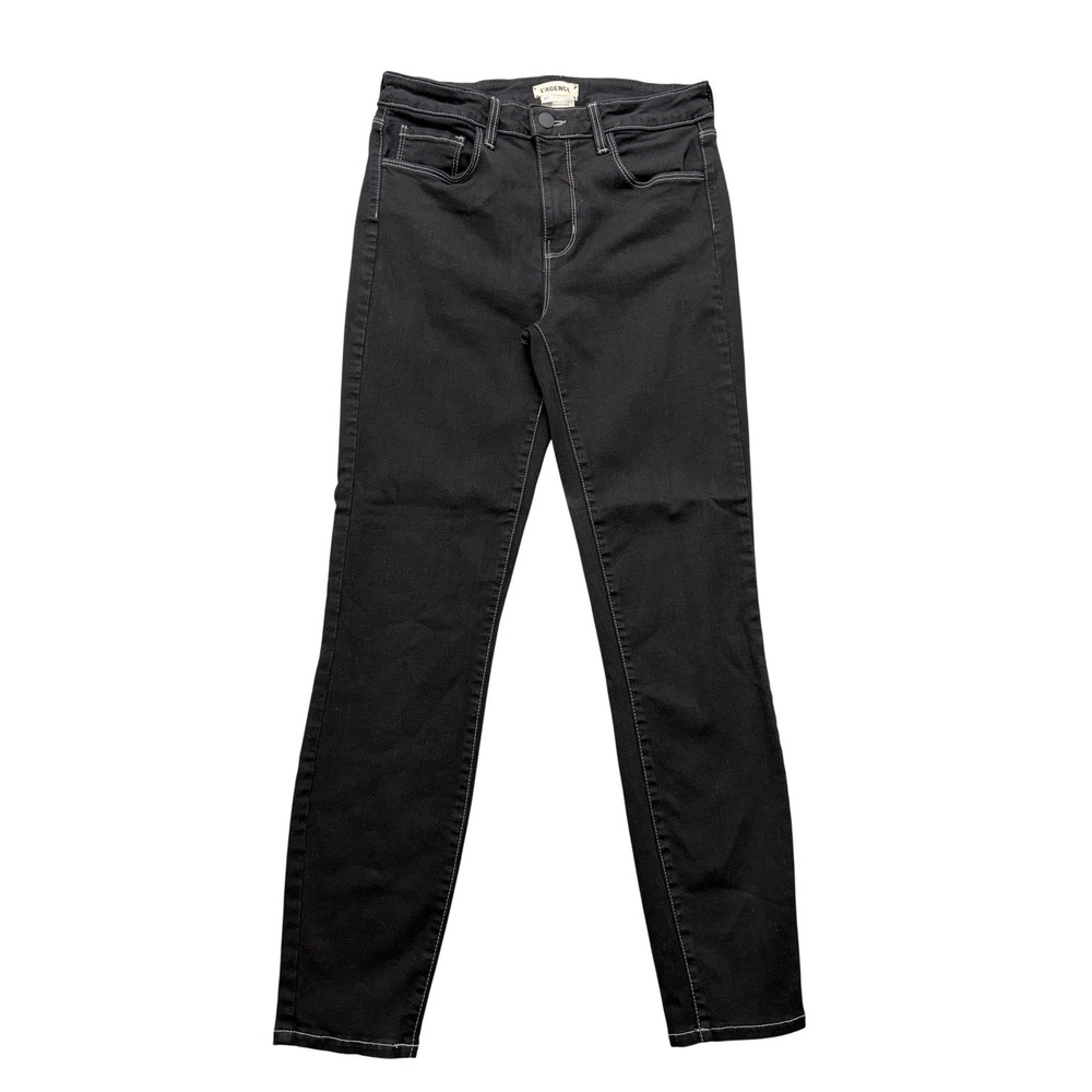 L'AGENCE Margot High Rise Skinny‎ Jeans Womens 27 Black Dark Wash Stretch Denim